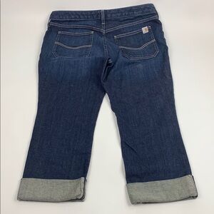 Carhartt Denim Jean Capri Crop jeans pants Curvy Fit Size 10 stretch Dark wash